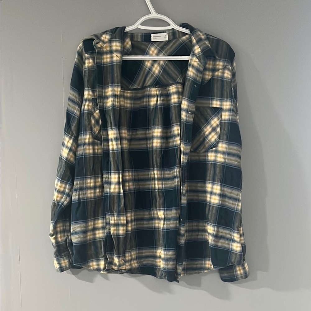 Plaid Flannel Maurice’s Shirt in Blue and Yellow